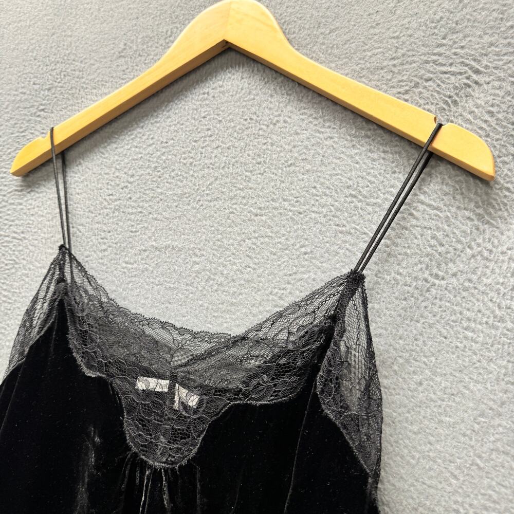 ba&sh Viera Camisole Top Black Velvet Silk Lace Cami Tank Womens US 6 INT M - Picture 5 of 11
